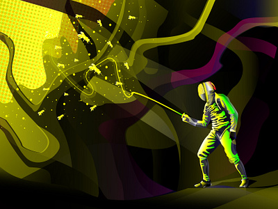 fencing amazing attack behance character characterdesign colors cool design dribbbble dribbble best shot fashion fencing game illustration illustrator light men speed vector vector illustration