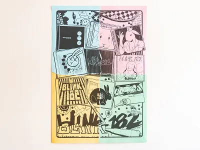 Blink-182 Rabbit Universe Poster band blink blink 182 color flyer handmade illustration ipadpro music paper pop poster print procreate punk rock