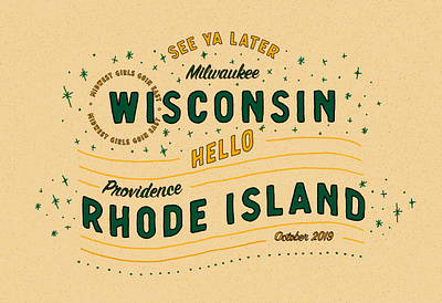 We're Moving! design digital lettering hand lettering hand rendered type illustrated type illustration ipad pro lettering life update milwaukee moving procreate rhode island travel typography
