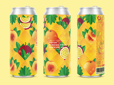 Peach Passion Fruit Sour Ale alcohol ale beer can illustration label package passion fruit pattern peach sour tropical