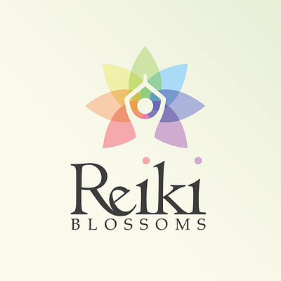 Reiki Blossoms logo anternative medicine full colour health logo logodesign reiki vector