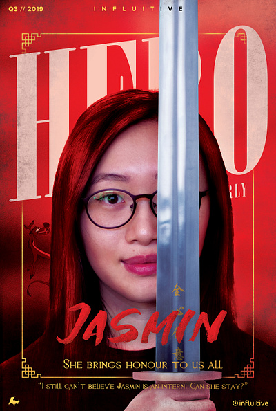 Jasmin Brings Honour to Us All hero illustration illustrator influitive mulan mushu photo editing photomanipulation photoshop red