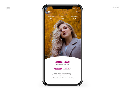 Daily UI #006 app daily ui 006 dailyui for fun graphic design profile profile design profile page ui