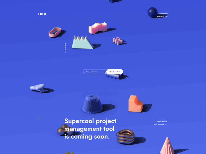 Hioi landing page 3d animation calendar css hioi js landing landing page project management responsive ui user interface ux web web design website