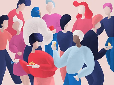 Happy hour crowdfunding happy hour illustration people procreate brushes sketch