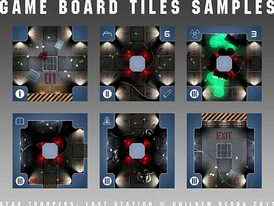 Lost Station Tiles Samples 3d board game boardgame digital 3d environment future futuristic game game art games sciencefiction scifi tiles