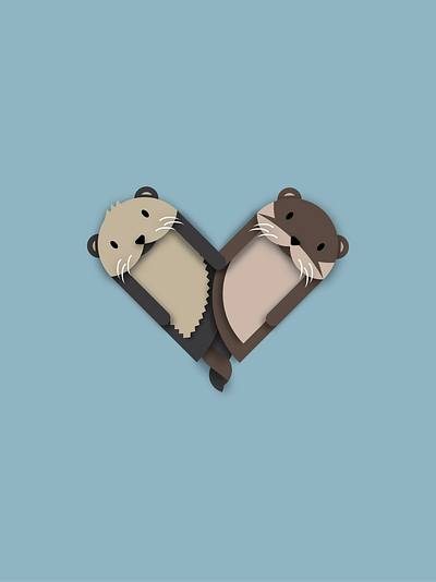 Otterly Beautiful animal design graphic design icon illustration logo otters vector weekly warm up