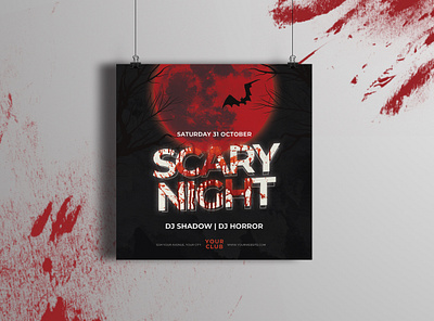 Halloween Night Party Flyer advertisement blood club flyer dark flyer design flyers halloween halloween flyer halloween flyer design halloween party happy halloween horror nightclub party flyer photoshop photoshop flyer photoshop template poster social media
