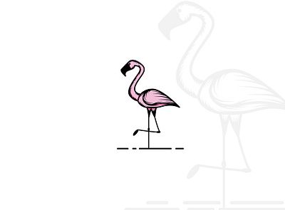 flamingo adobe illustrator animal animals bird design flamingo hand drawn illustration logo vector vintage wacom intuos