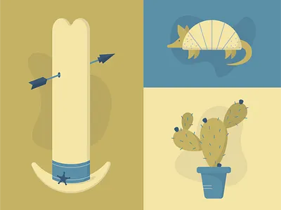 Wild West armadillo arrow cactus cowboy cowboy hat design flat graphic design icon icons illustration prickly pear simple succulent vector western wild west