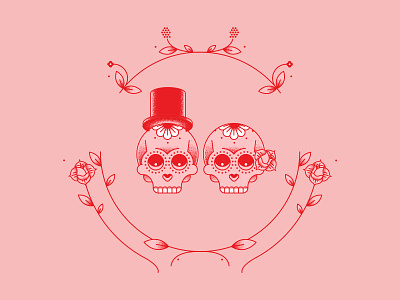 Skull Wedding illustration vector