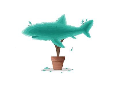 How about some🦈 Topiary apple pencil hedge illustration pot pruning shark shrubs topiary