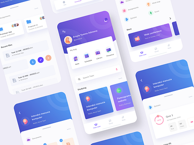 Studo - E learning App UI/UX animation app branding clean design flat illustration minimal ui ux vector