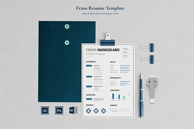 Resume 2 Pages | Naingoland a4 size job resume cv layout design minimal modern template minimalist modern photoshop layer print design professional professional resume resume clean design resume cv template design templates vector element