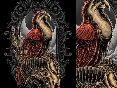 darknesss art artwork bird bird illustration dark design drawing graphic graphic art illustration illustrator skull