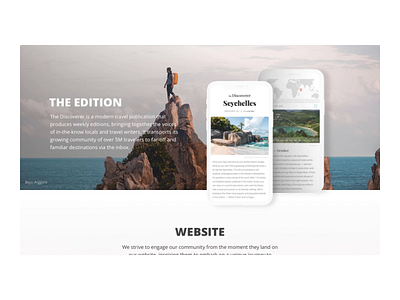 The Discoverer landing page Fast Company design wards animation blog color desktop discover email explore fast company giraffe home landing page mobile mockup motion mountains parallax the discoverer travel ux web design