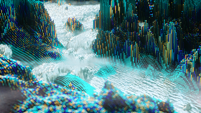 Generative Landscape c4d cg design geometrical illustration