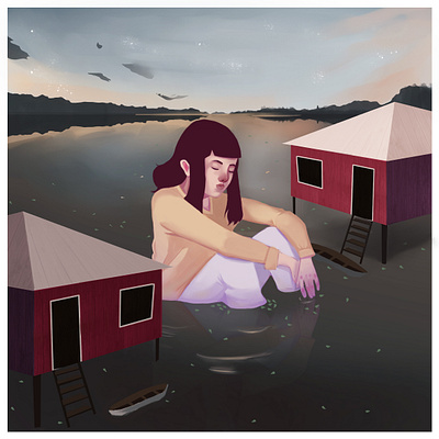 Amazon Girl amazon amazon fba boat girl house nature ocean river sad trees woman