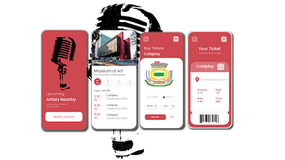 Finding and booking concert tickets! adobe xd artist band challenge concert concert ticket design mobile app tickets ui uidesign xddailychallenge