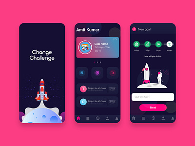 Change Challenge Ui Design adobe xd app ui dark app ui design best designer dark app dark ui ui ui design