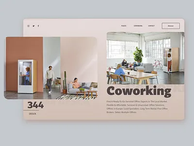 Coworking landing page adobexd dailyui design ui uiux