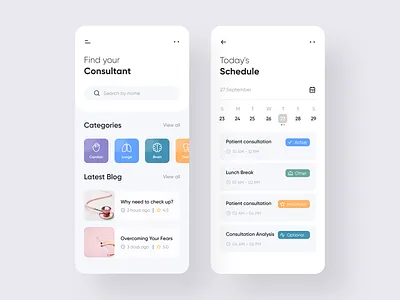 Find Consultant App 2019 trend adobe xd app app design application clean color consultant design doctor ios minimal mobile mobile app product design schedule task ui user interface ux
