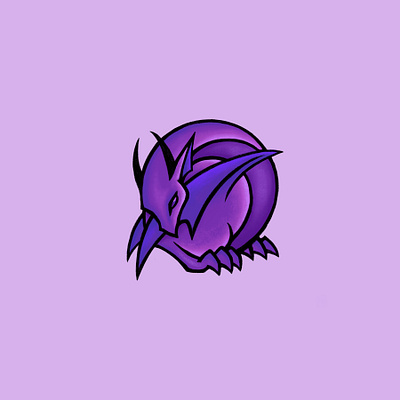 Favorite animal icon: DRAGON digital color digitalart dragon drawing fantasy icon illustration procreate purple