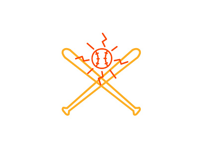 Crossed Baseball Bat and Ball Monoline art ball baseball baseball bat bat crossed design graphics line art line drawing line weight line work mascot mono line mono weight monoline single thickness single weight line art sport wire look