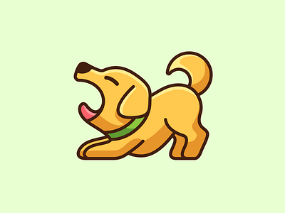 Yawning Dog adorable lovely bold outlines brand branding cartoon comic character mascot child children cute fun funny dog puppy friendly kawaii funny t shirt happy positive illustrative illustration logo identity morning awake mouth tongue relaxing weekend sleepy lazy stretch stretching wake up yawn yawning