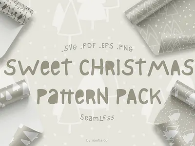Sweet Christmas Patterns christmas graphics christmas patterns christmas tree illustrations nantiaco graphics seamless patterns