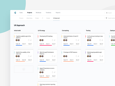 Project Management Tool app application cards clean dash dashboard design interface management material minimal product project project management tool tools ui ux web work