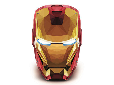 Iron Man Low Poly adobe illustrator comiccon helmet iron man ironman low poly low poly lowpoly marvel marvel comics marvelcomics mask mcu metallic superhero tech