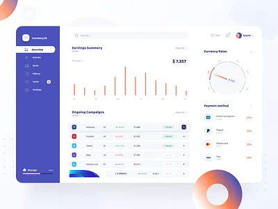 Currency Dashboard Exploration clean colorful currency dashboad design finance financial typography ui uiux ux web web app