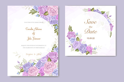 Wedding invitation rose flower vector background beautiful card decoration design elegant floral flower frame greeting illustration invitation nature rose spring summer vector vintage watercolor wedding