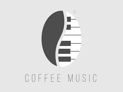 coffee music BW art coffee logo music