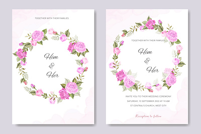 Wedding invitation rose flower vector background beautiful card decoration design elegant floral flower frame greeting illustration invitation nature rose spring summer vector vintage watercolor wedding