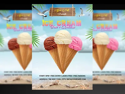 ICE CREAM FLYER beach beach ice cream flyers ice ice cream ice cream flyer skye water