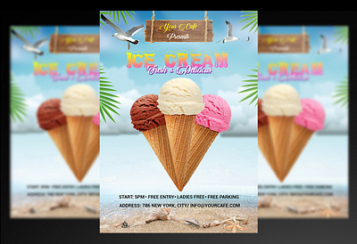 ICE CREAM FLYER beach beach ice cream flyers ice ice cream ice cream flyer skye water