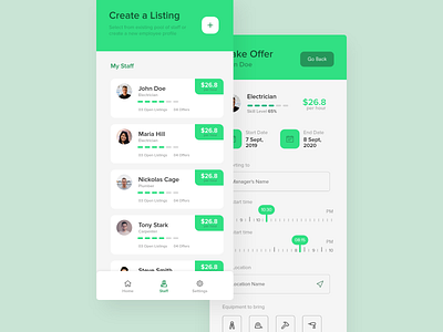 Employee Management | Mobile adobe xd construction create listing employee management job listing mobile app screen user experience design user interface design ux ui