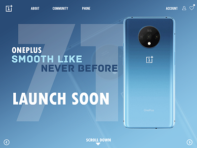 Oneplus 7t Page artwork branding concept design dribbble flat flatdesign landingpage mobile new oneplus simple tech technology typography ui uidesign uiux user interface webdesign