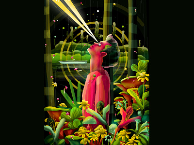 Magic mushroom creative hiwow illustratio illustration instagram design muhamed sajid nature vector