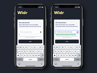 Pass Phrase Experiment branding dark form forms interface iphone login logo pass password registration sign in sign up ui