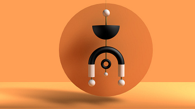 Orangish 3d abstract art adobe photoshop adobedimension cinema4d design
