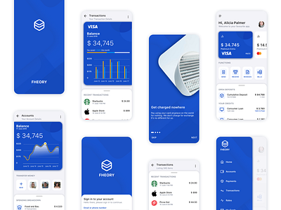 Fheory Multi Purpose Financial iOS UI Kit android app finance ios iphone mobile ui ui8 user interface ux