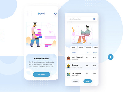 Booki App app apps book app branding design freelancer gradient graphicdesign illustration minimal remotejob typography ui design user interface vector visual design visualdesigner