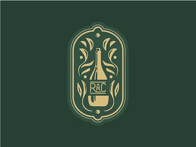 RAC sticker deep green gold and green gold and green sticker sticker sticker design wine wine sticker