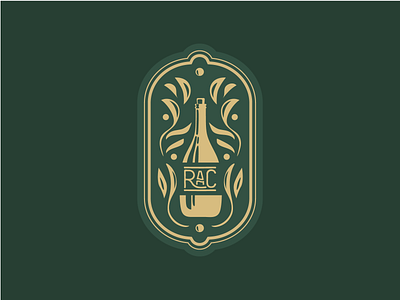 RAC sticker deep green gold and green gold and green sticker sticker sticker design wine wine sticker