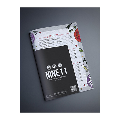 NINE || - Menu card (Front Design) art branding branding design design digital foodie foodlover icon lettering logo menu restaurantmenu tabletmenu typography vector