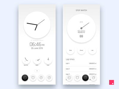 Skittles - Timer app design clock app freebie invision studio material design stop watch stopwatch ui design ui kit uikit