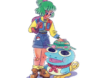 Off-brand Pokemon anime book cover children book illustration childrens illustration comics design digital flowers girl illustration illustration art illustration digital kassandra heller pokemon